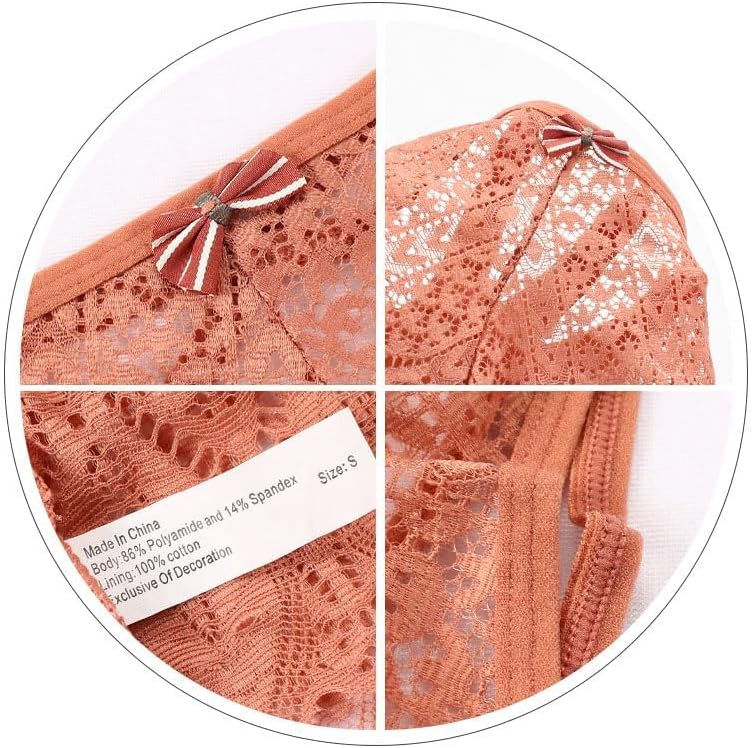 AUTUCAU Sexy Cheeky Underwear for Women Lace Floral Bikini Criss Cross Seamless Panties Ladies Cute Hipster Briefs 3-Pack - Image 4