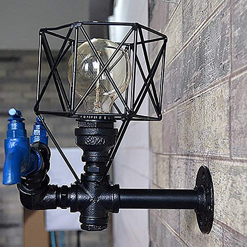 Lámpara de pared industrial retro E27 con tubería de agua decorativa 5