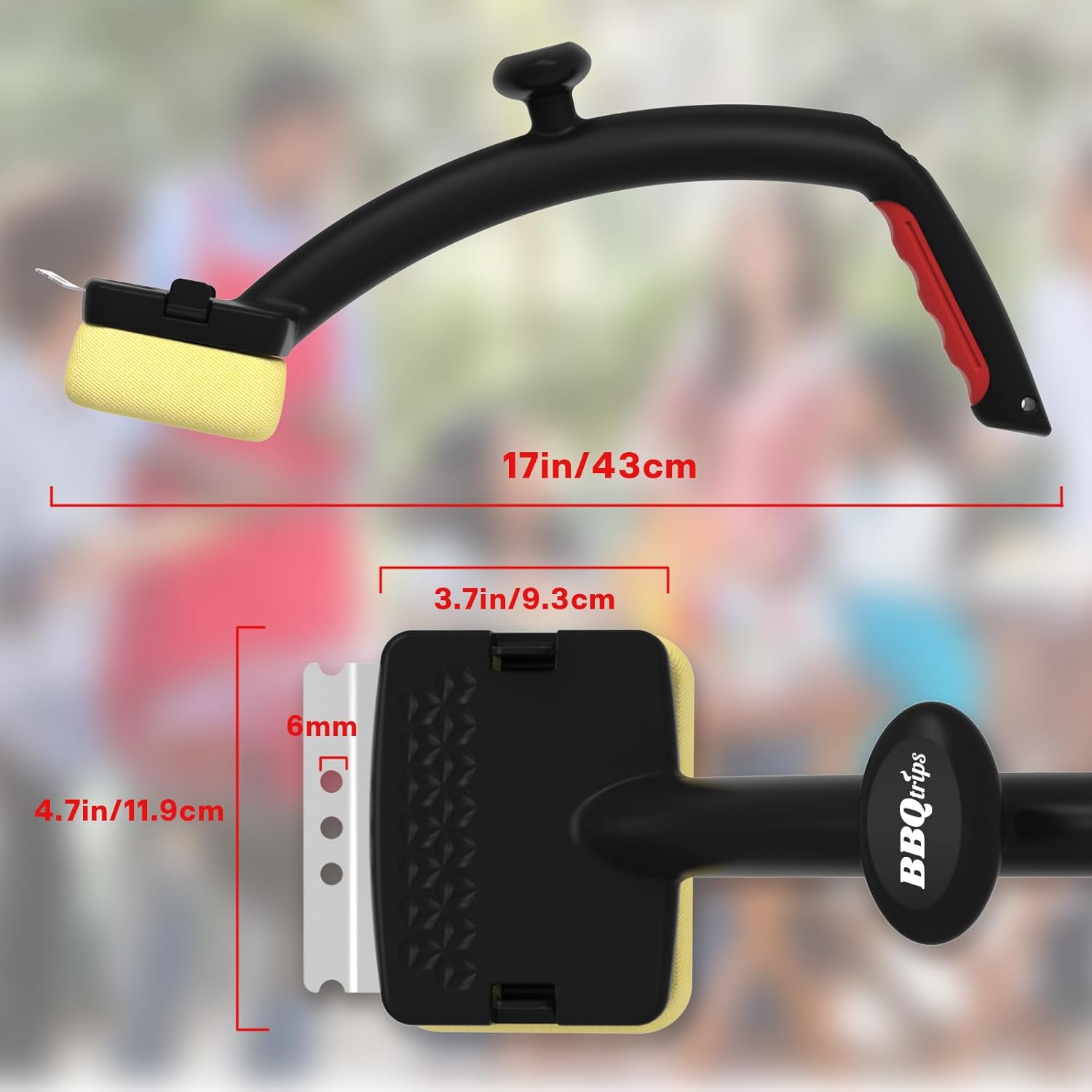 2025 Version Grill Brush for Outdoor Grill, BBQ Scrubber for Grill, Grill Brush Bristle Free with Scraper, Grill Cleaning Brush, Unique Seamless-Fit Scraper Tool with Double Grip Handle Design