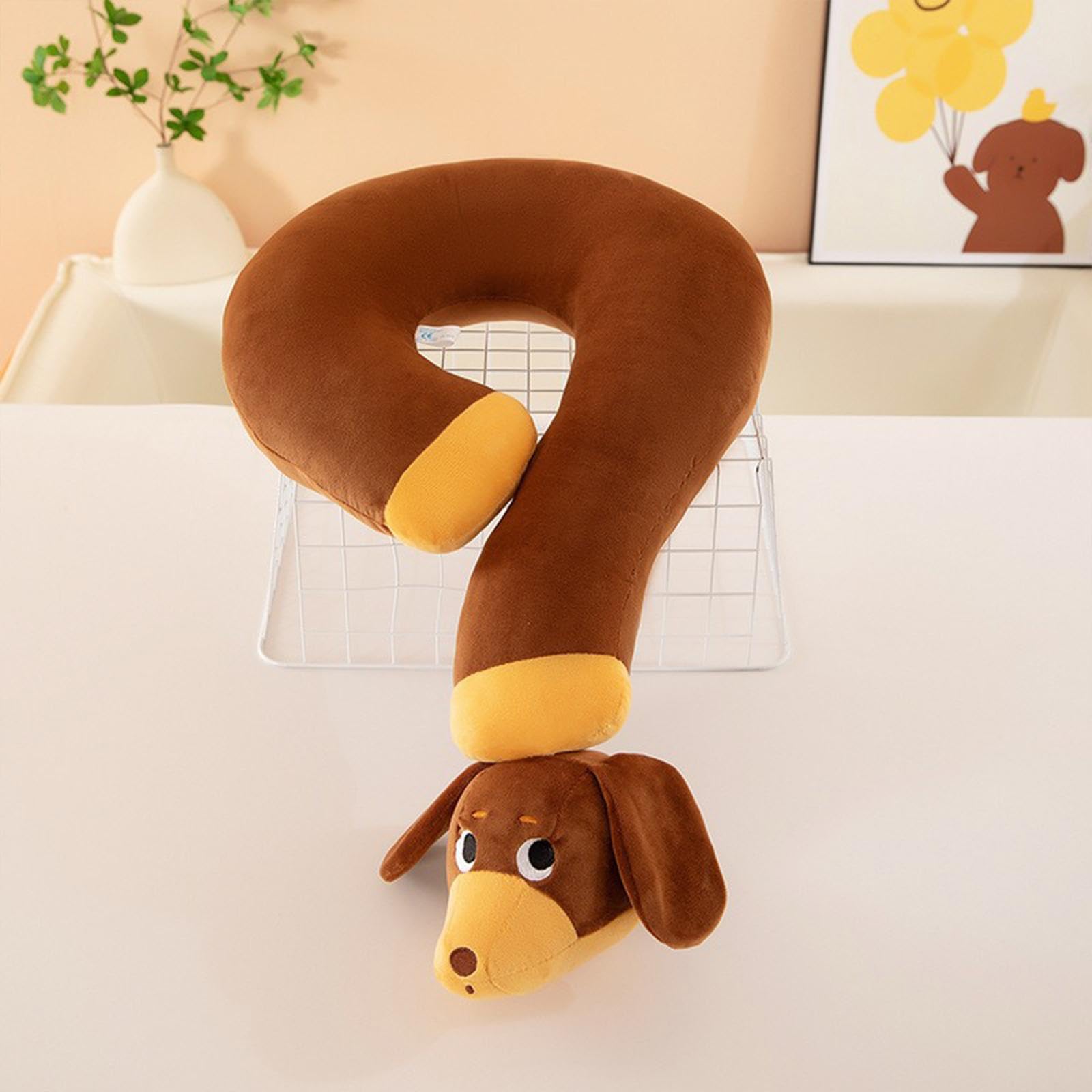 Teckel peluche Long oreiller marron chien corps oreiller Animal dessin animé corps étreinte oreiller longs oreillers en peluche décor à la maison  15