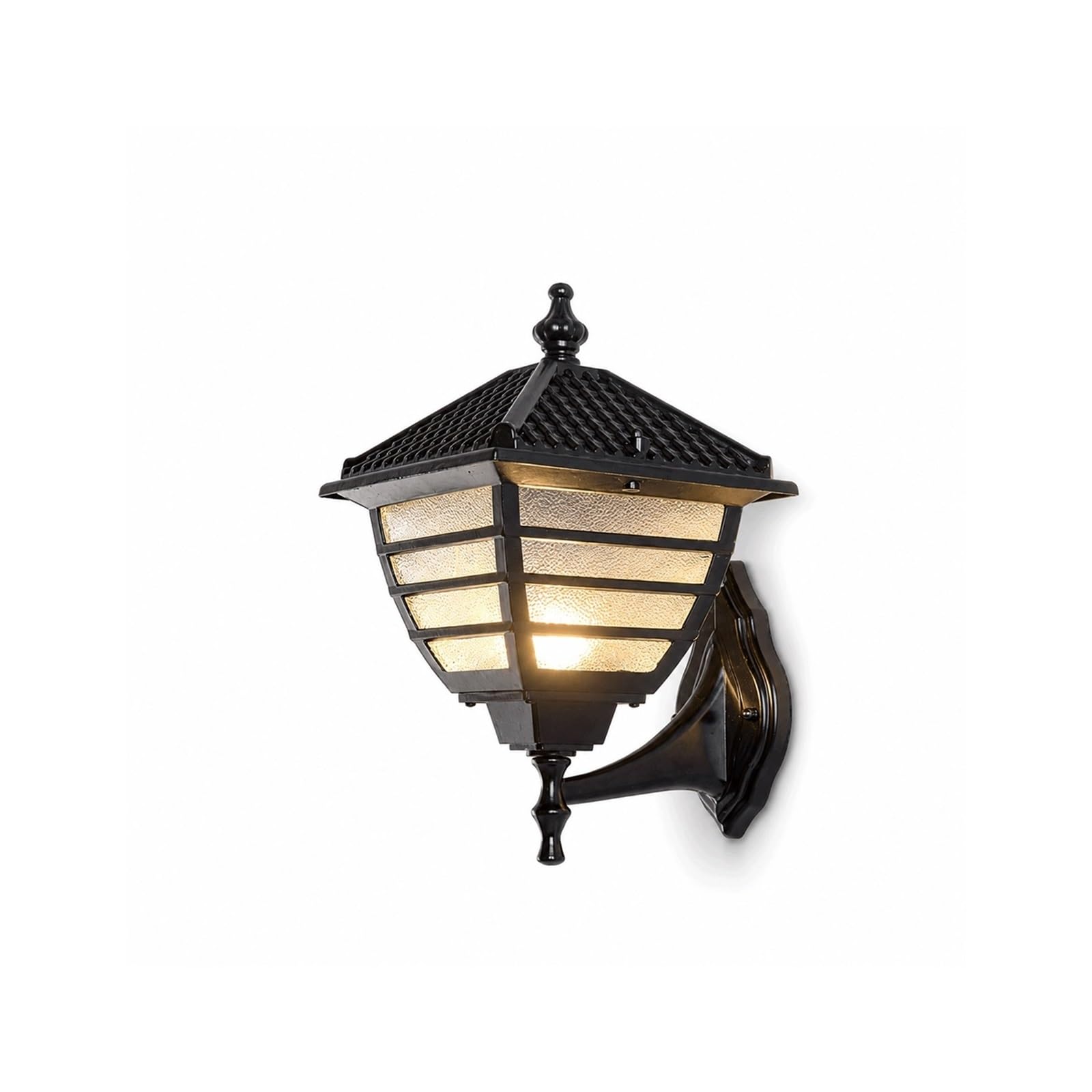 OZBMA IP65 Waterproof Aluminum Exterior Sconce with Glass Shade, Minimalist Outdoor Wall Light, Black E27 Lantern, Porch Lighting Fixtures for Patio Garden Entryway Foyer Threshold