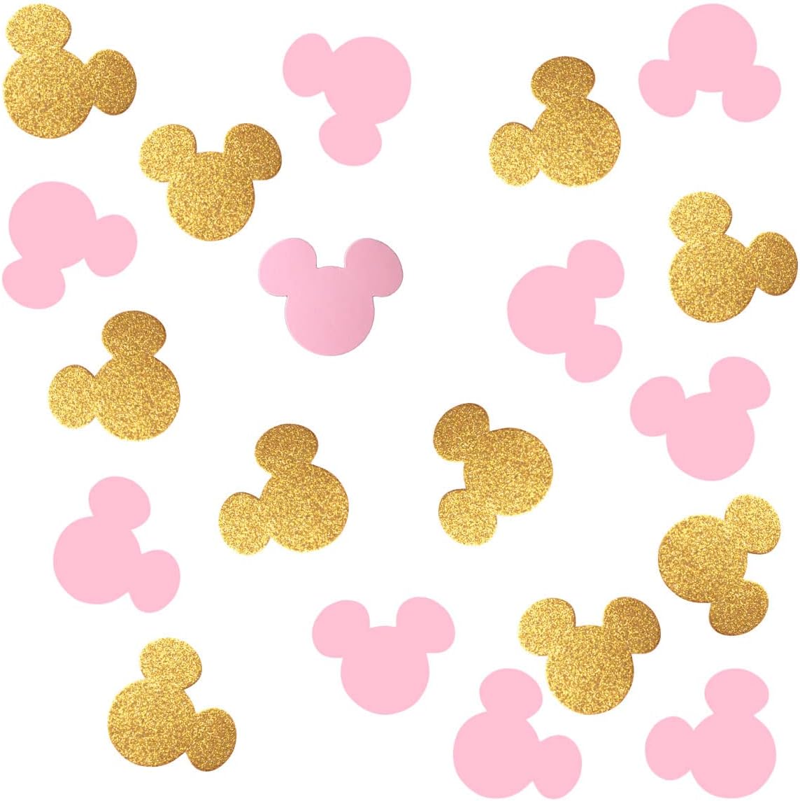 100 pcs Minnie Confetti,Pink And Gold Mouse confetti,Minnie Birthday