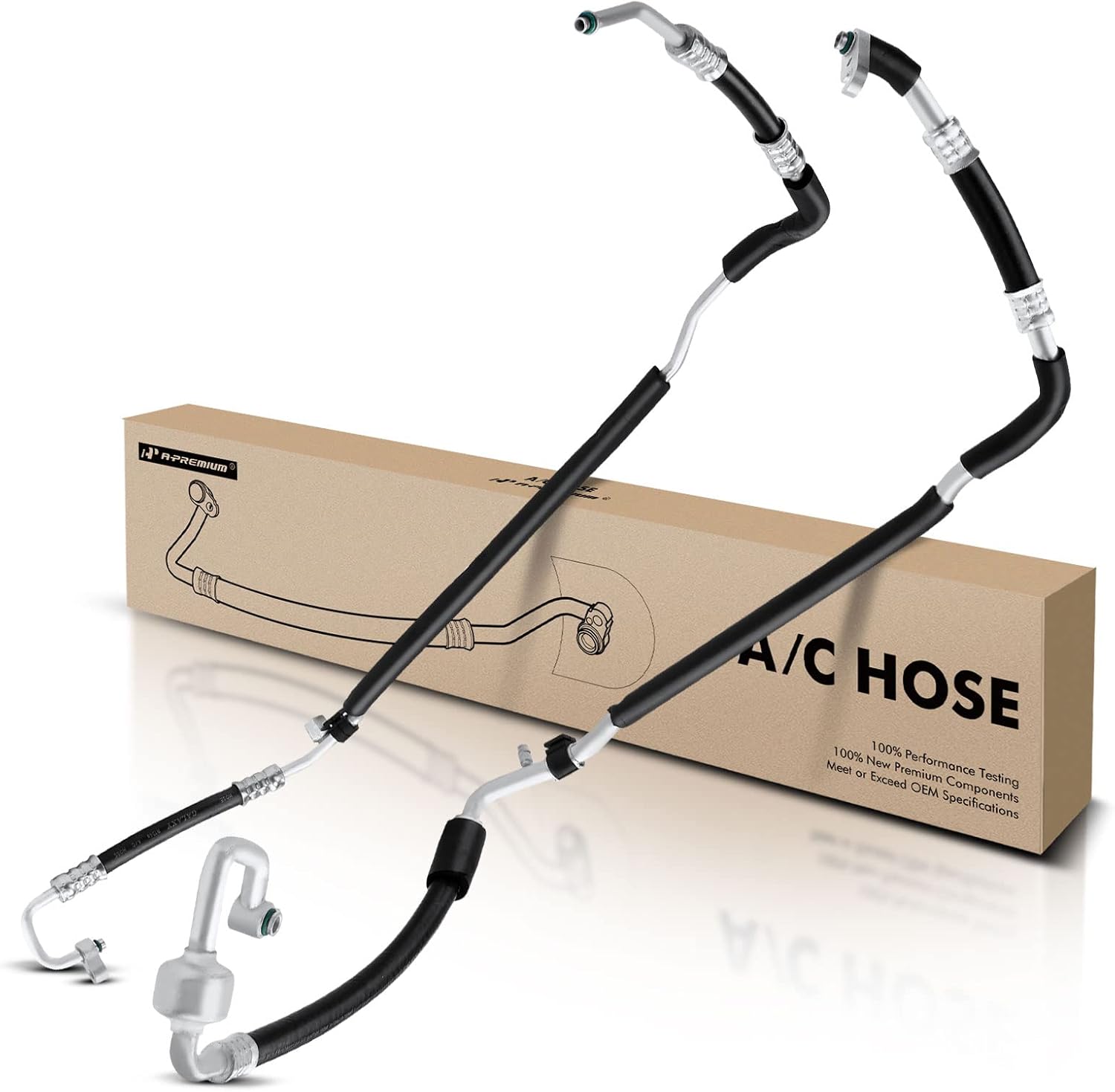 A-Premium A/C Suction Line Hose & Liquid Line Hose Assembly Compatible with Kia Optima, 2014 2015 2016, 2.4L, FULL HYBRID EV-GAS (FHEV)