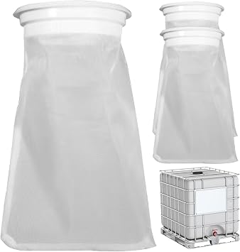 IBC حمل تصفية 3 Pcs 5.3 x250mm IBC غطاء تصفية شبكة غرامة المطر برميل نايلون قابل للغسل استبدال مياه الأمطار