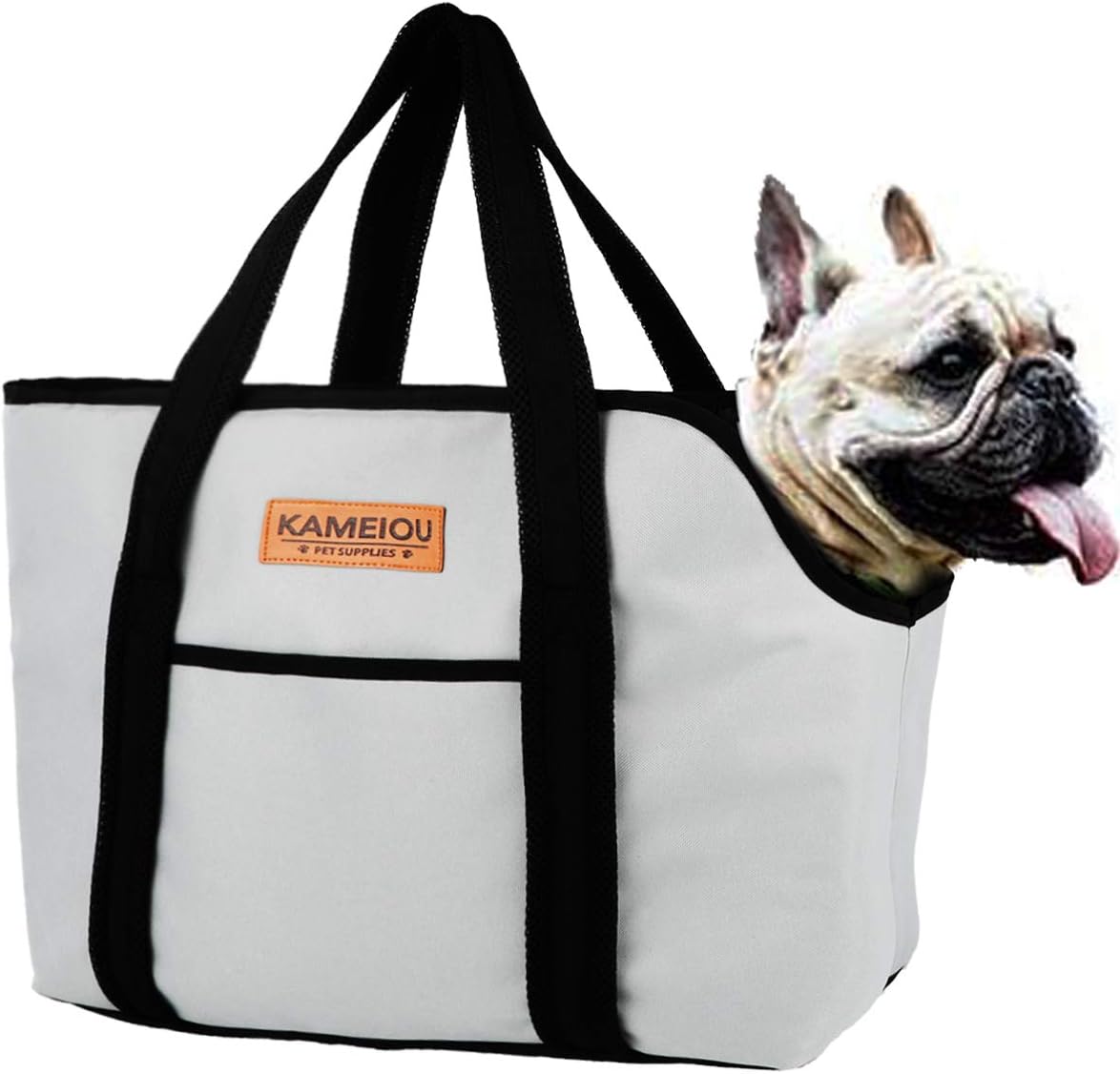 KAMEIOU Pet Dog Purse Tote Carrier Bag for Medium Dogs Travel Soft-Sided Purse Carriers with Pocket Safety Tether Stand Pedal Portable…