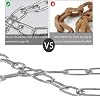 Chain Stainless Steel Chain 3 mm 1.5 m Chain Links Stainless Steel Chains + 2 Pieces Carabiner Link Chain Extension Chain for Hanging Anchor Chain Hammock Load 90 kg