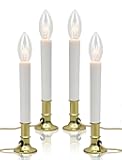 4 Pack Valentine's Day Electric Window Candles Lights with E12 Gold Base, 5FT Flameless Candles Lamp with 7W C26/C7 Lights Bulb & 2 Spare, Indoor/Outdoor Holiday Decor for Christmas Parties