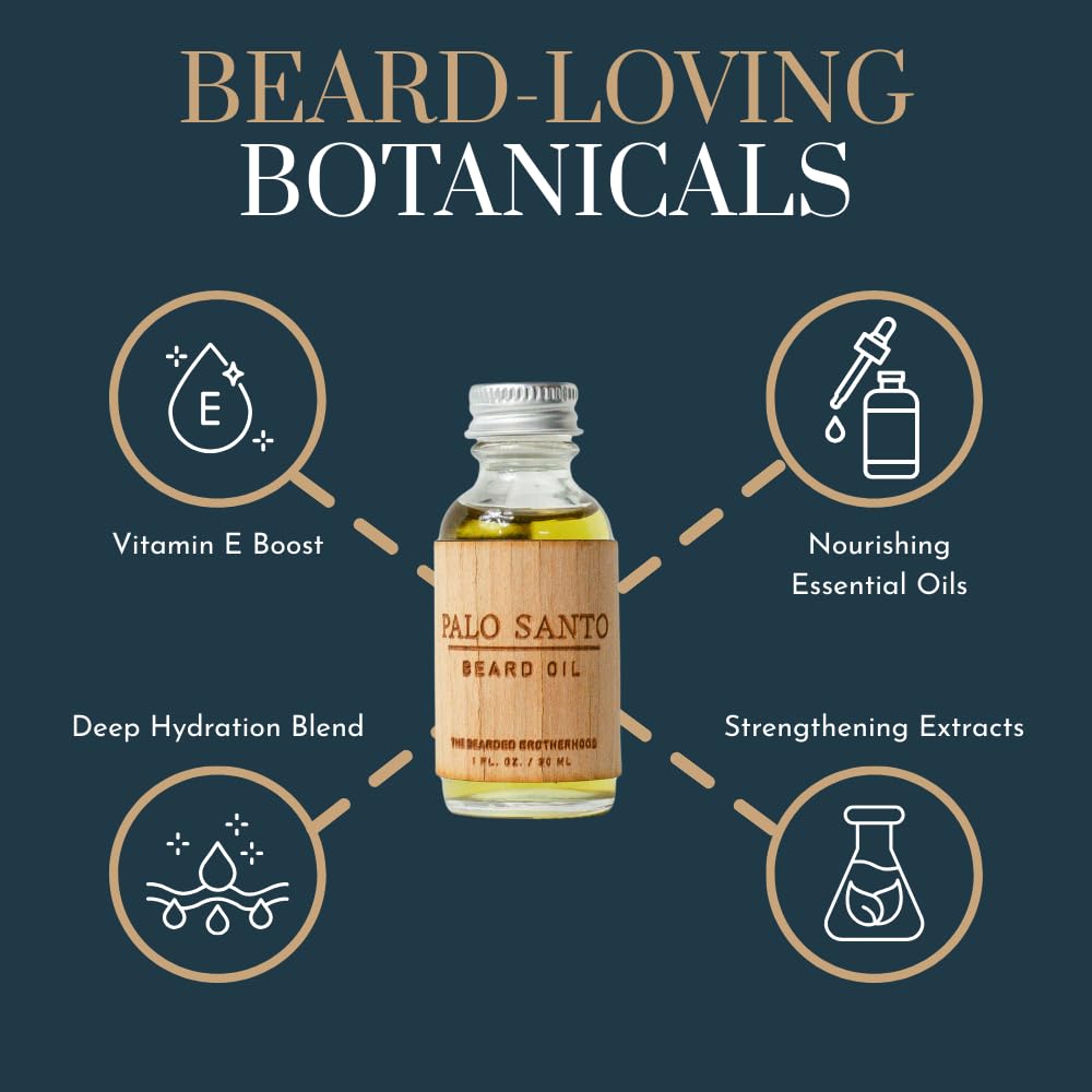 TBB Palo Santo Classic Beard Oil – Aromatic Palo Santo Scent for Cleansing & Balance – Premium Conditioning Oil for Soft, Healthy Beards, 1 oz