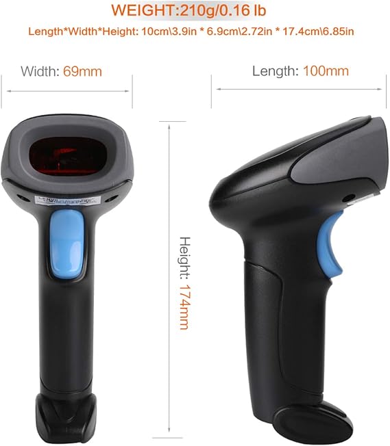 Wireless 1D Barcode Scanner CCD Red Light Technology Handheld Barcode Reader Support Screen scan,Bar Code Scanner Economical