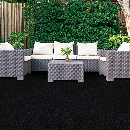 Mohawk Home 24" X 24" Indoor/Outdoor 0.25" Pile Height, Peel And Stick Carpet Tile, Black Polyester, (10 Tiles) (40 Sqft/Box) #TOP4