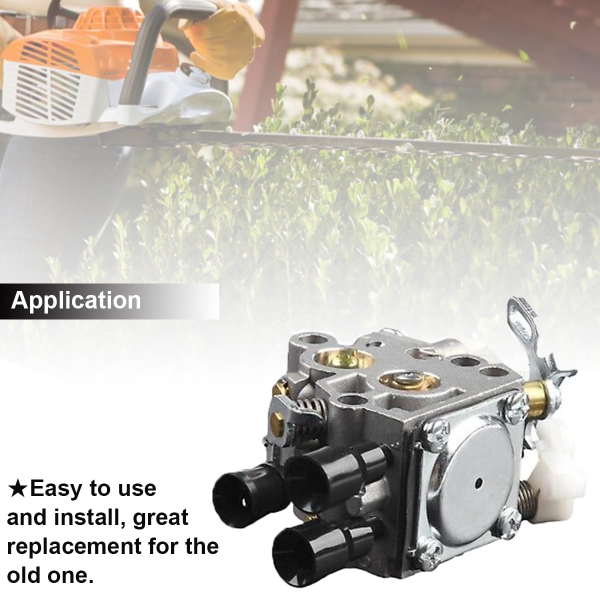 ZAMDOE Vergaser für Stihl HS46 HS56 für ZAMA C1T-S195 C1T-S195E 4242-120-0600 7010-871-0231 Serie Heckenscherenmotor ersetzt Rasentrimmer-Unkrautvernichter, mit Zündkerzen-Kraftstofffilter