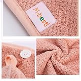 M-bestl 2 Pack Microfiber Hair Towel Wrap,Quick Dry,Anti-frizz(Pink&Beige)
