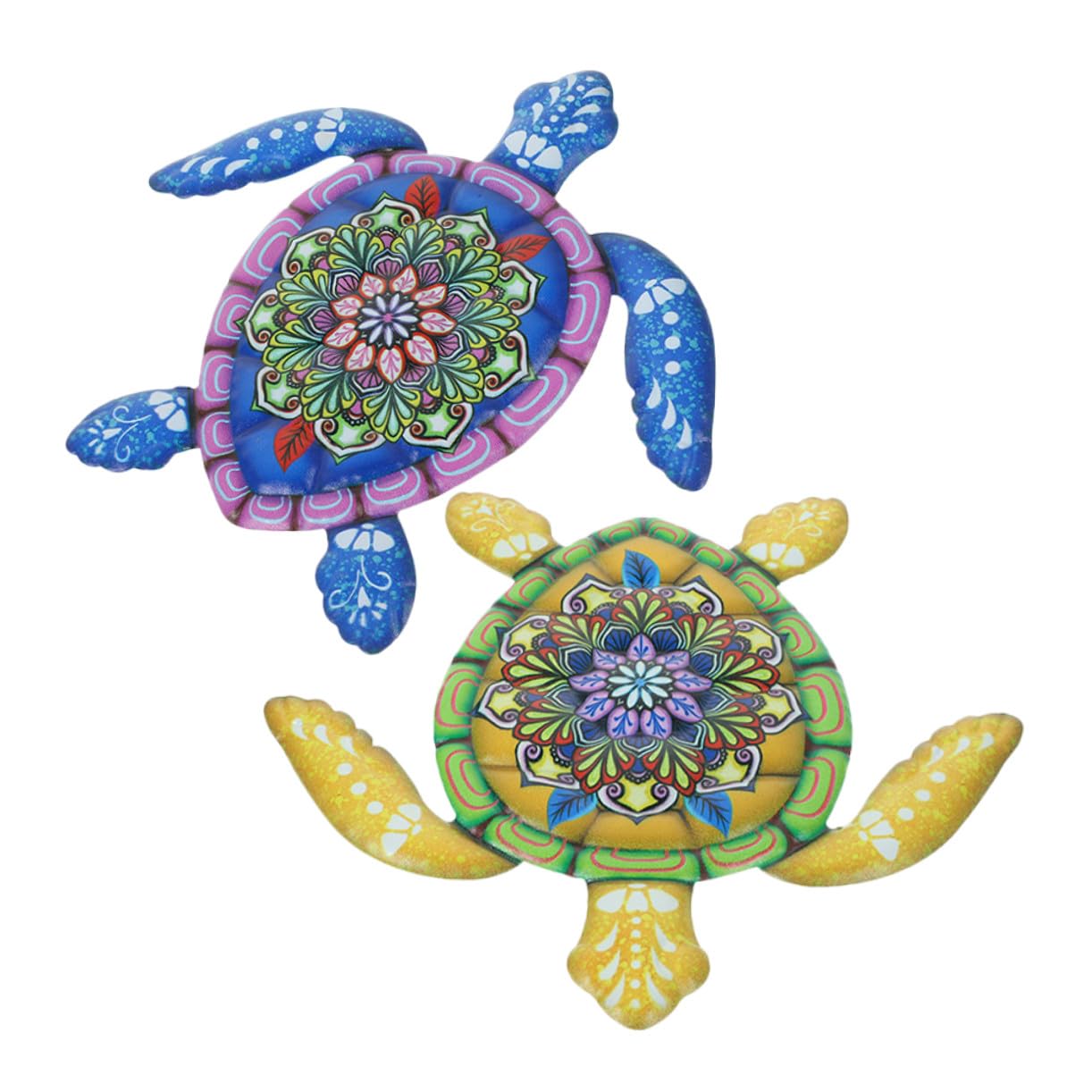 HOLIDYOYO Wandbehang Verblasst nicht Schildkrötenförmiger 2 Stück Rostbeständig aus Eisen Wandkunst und Dekorative für Garten und Wohnzimmer