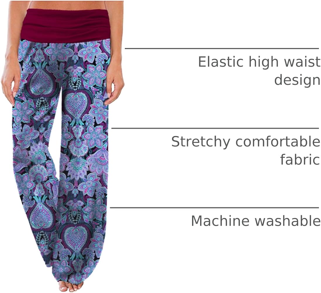 Gracyoga Women's Comfy Pajama Pants Wide Leg Lounge Palazzo Yoga
