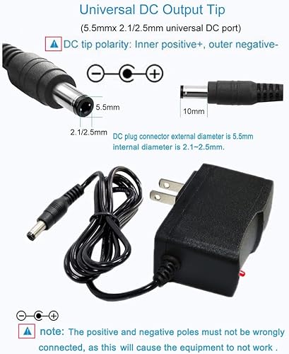 Miniatura 3 de 5PCS 3V 1Amp Fuente de adaptador de alimentación 100-240 AC a DC 3Volt 1000mA 0.098 in X 0.217 in Plug 3V 1A AC/DC Transformador de fuente de