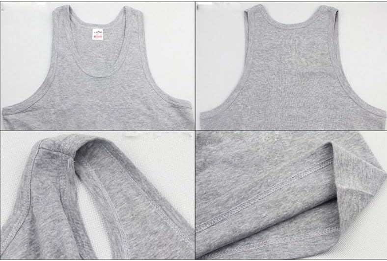 Bestgift Men's Cotton Tank Top Underwear Gray L
