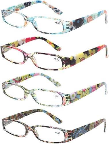 Miniatura 1 de Kerecsen - Gafas de lectura para mujer, 4 pares de lentes para leer de bisagra de resorte a la moda