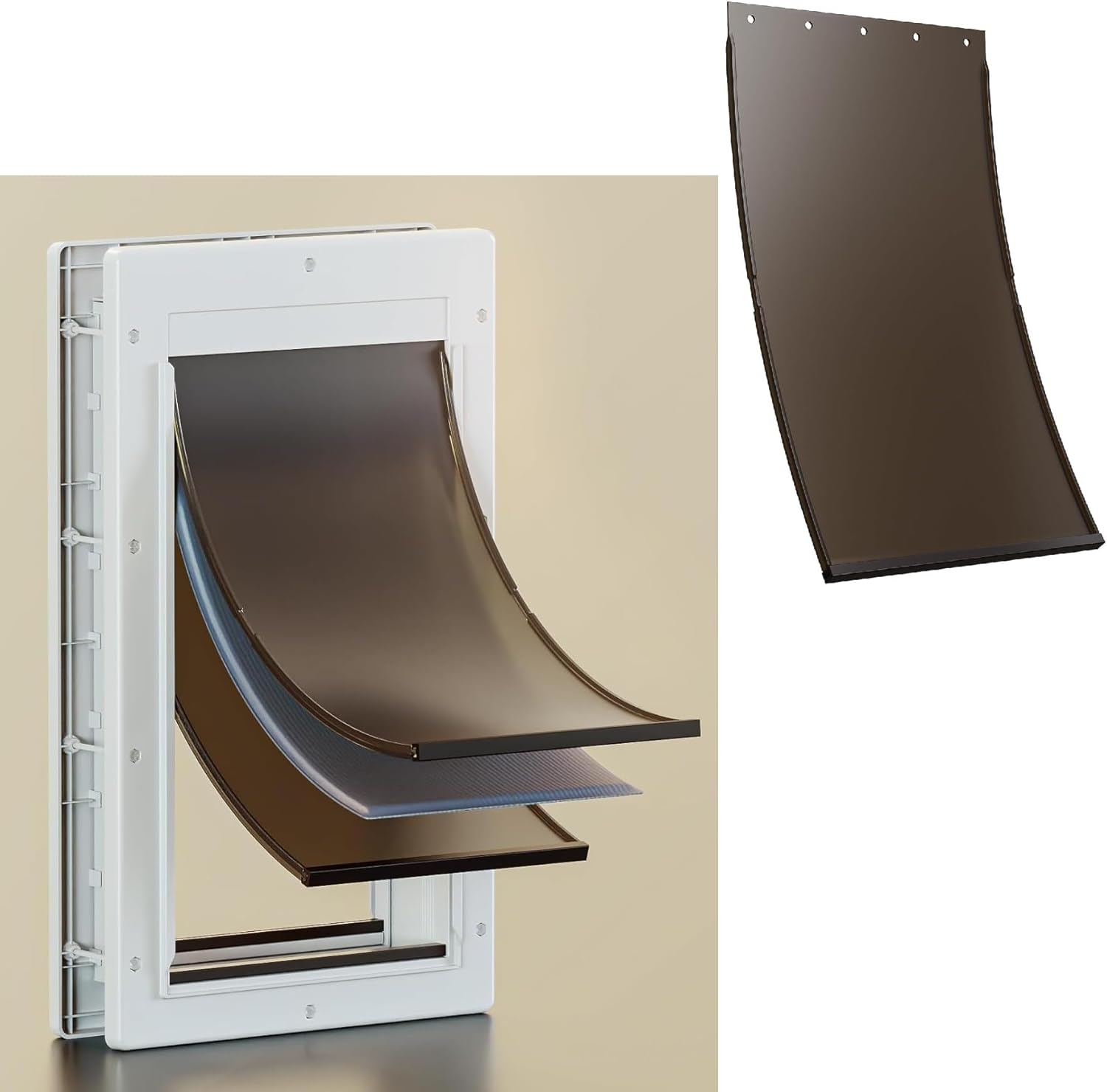 1 Pack * Never Rust Plastic Dog Door & 1 Pack * Replace Flap