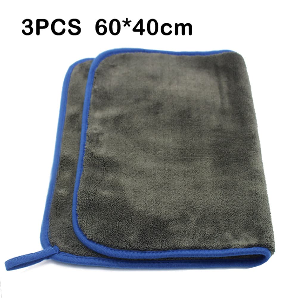 Toalla de Lavado de Autos 1200GSM Toalla de Microfibra Toalla de Detalles de Autos Paño de Limpieza de la casa Herramienta de Pulido de Secado de Autos Toallas de Lavado para Cocina 40 * 40/60 cm,