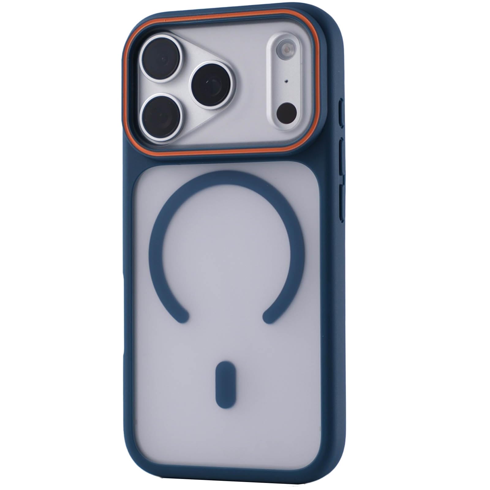 Generico Cover Satinata Per IPhone 17 Pro Max/17 Pro/17/Air – Sottile Leggera Traslucida, Ricarica Magnetica E Protezione Antiurto(Blue,17 Pro Max)