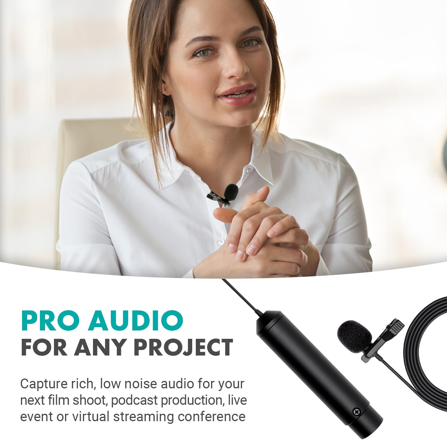 Movo BY-M4C Cardioid XLR Lavalier Microphone with Phantom Power image 3