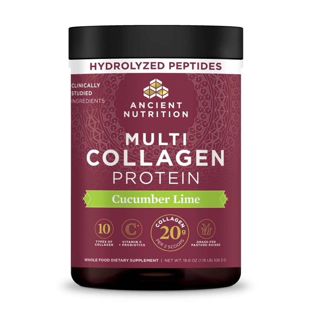 Ancient Nutrition Multi Collagen Protein, Cucumber Lime Cucumber Lime 45 Servings