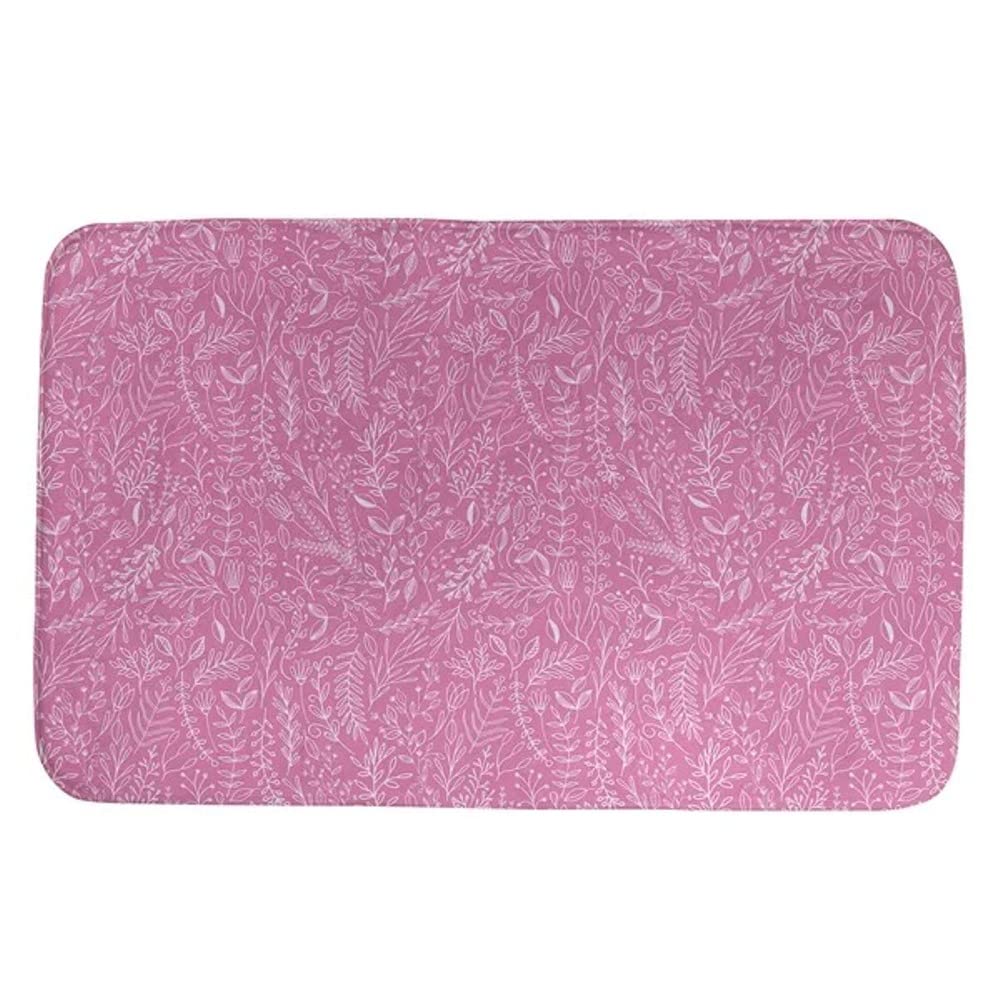 Luxurious 1 Piece Pink White Super Soft Bath Rugs For Bathroom Size 17 W x 24 L Non-Slip