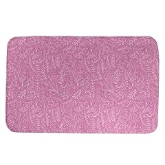 Luxurious 1 Piece Pink White Super Soft Bath Rugs for Bathroom Size 21 W x 34 L Non-Slip