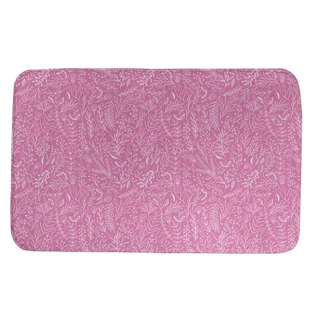 Luxurious 1 Piece Pink White Super Soft Bath Rugs For Bathroom Size 17 W x 24 L Non-Slip