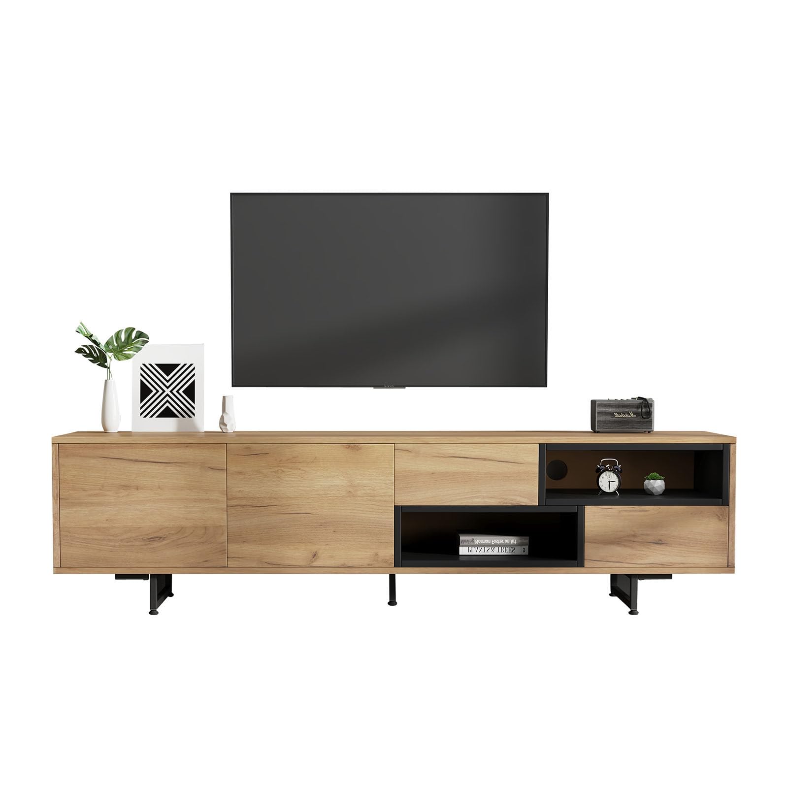 Armoire de télévision stable avec pieds réglables anti-rayures