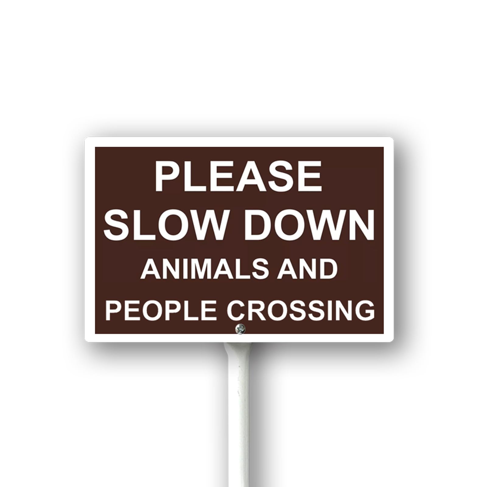 Geroclonup Please Slow Down Animals And People Crossing Sign With Stake For Neighborhoods Yard Farm Aluminium Caution 8x12inch Farm Decorations Yard Lawn Walkway Decorations Animal Signs