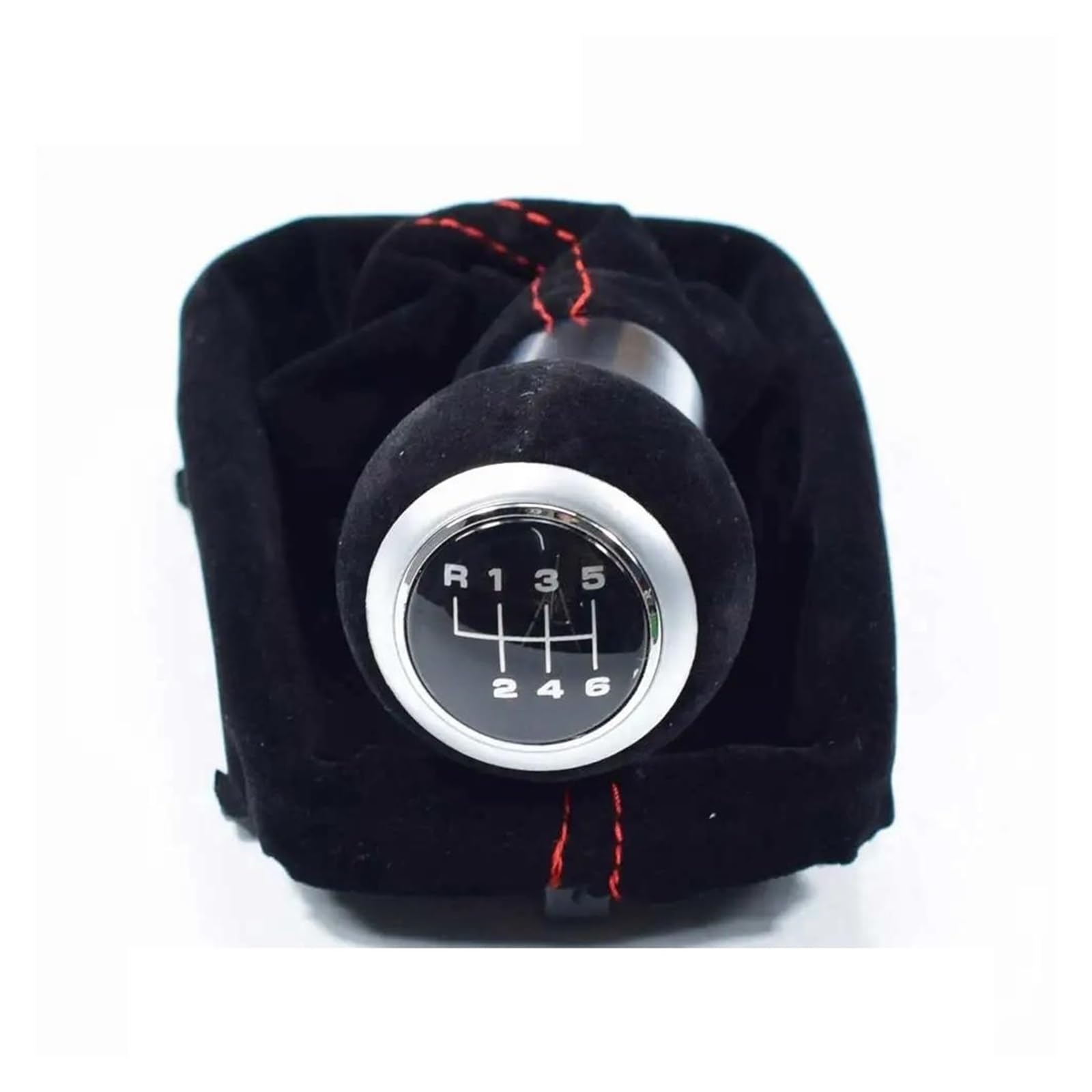 YDXHERTA Black Red 5/6 Speed Suede Leather Complete Gear Shift Knob Boot Cover Gaiter for A3 S3 2001 2002 2003 Spare Parts(6 Speed Black)