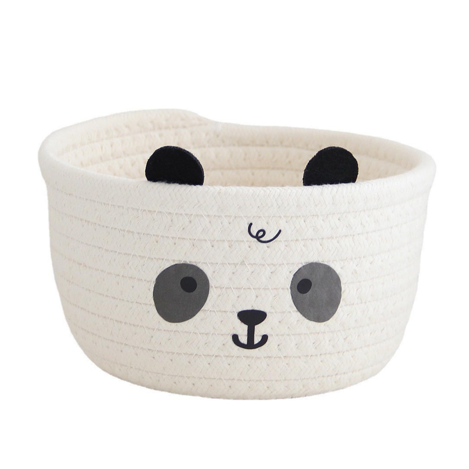 Yhplxyuus Charm Lovely Bear and Pandas Sturdy Cotton Rope Storage Basket for Efficient Space Saving Designs Home Organization Home Decoration Basket