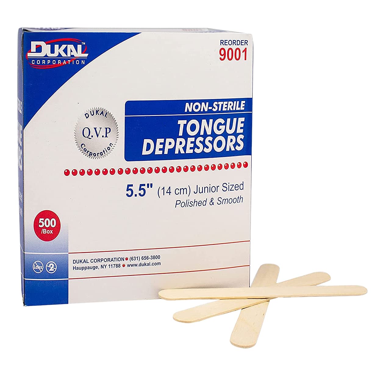 DUKAL Tongue Depressor 9001, NonSterile, 5.5In, 500/Box
