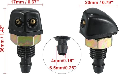 Miniatura 3 de X AUTOHAUX 4 unids coche vehículo plástico delantero arandela pulverizador boquilla negro reemplazo