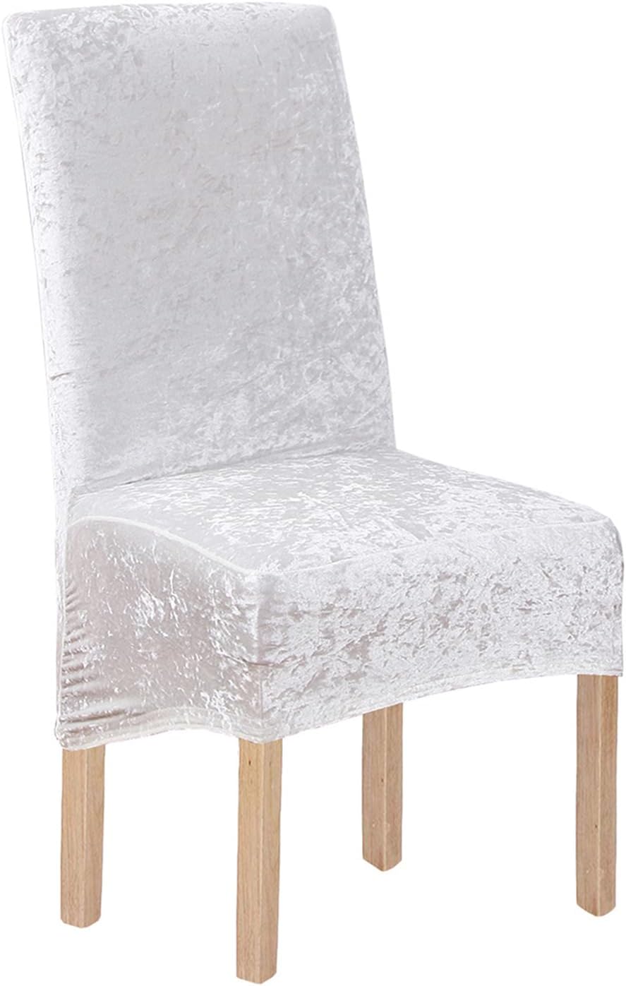 Grey,4pcs, Dining Chair Cover Set of 2/4 High Back Chair Seat Protector Slipcover Crushed Velvet Stretchable Chair Slipcover for Dining Room Hotel Kitchen Home Washable