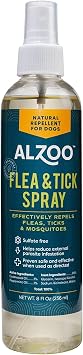 ALZOO Natural Flea and Tick Repellent Spray for Dogs, Effectively Repels Fleas, Ticks & Mosquitos, Plant-Based Active Ingredients, Sulfate-Free, 8 Fl. Oz.