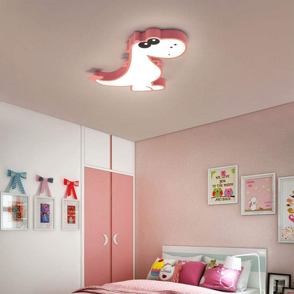 Lámpara de techo LED niños Lámpara de dinosaurio animal de dibujos animados Lámpara de habitación de niños de niña y niño regulable sin escalonamientos control remoto 32W ligero de techo dormitorio