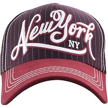 Washed Newyork Fitted Casual Rookies Patch Precurved Baseball Cap Red 010