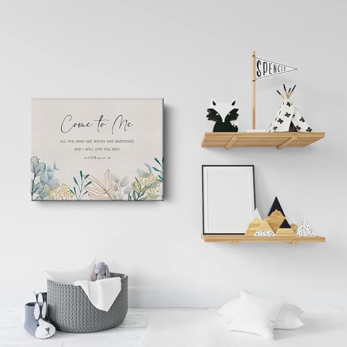 Miniatura 5 de Lienzo decorativo con versículo bíblico en acuarela con texto en inglés Come to Me All You Who Matthew 11 28 pósteres de pintura de pared, obra de