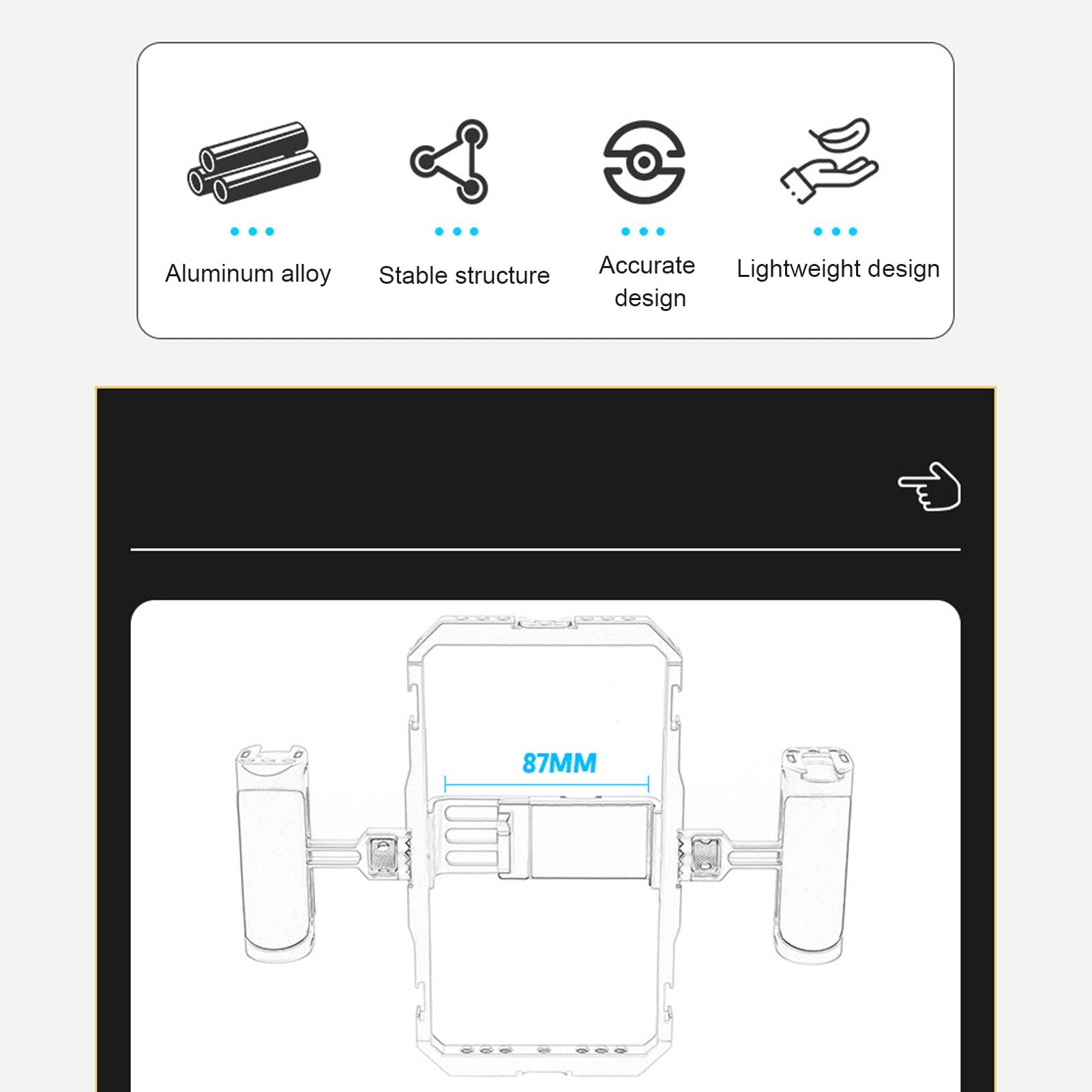 GOWENIC Magnetyczny Zestaw do Mocowania Wideo do Telefonu Ergonomiczny Ręczny Stabilizator Płynnego Filmowania za pomocą Telefonów z Systemem IOS 12 13 14 15 16 17 Aluminium 2 Jednostki