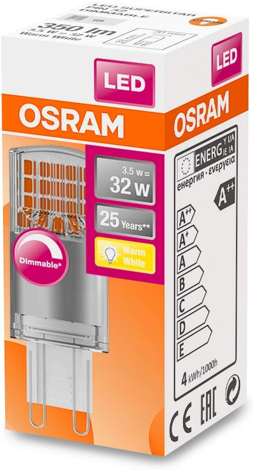 Exсluѕіvе Dіѕсоunt 60% Prісе OSRAM LED Superstar PIN G9 DIM/LED lamp: G9, Dimmable, 3.50 W, 32 W Replacement for, Clear, Warm White, 2700 K, / Pack of 10