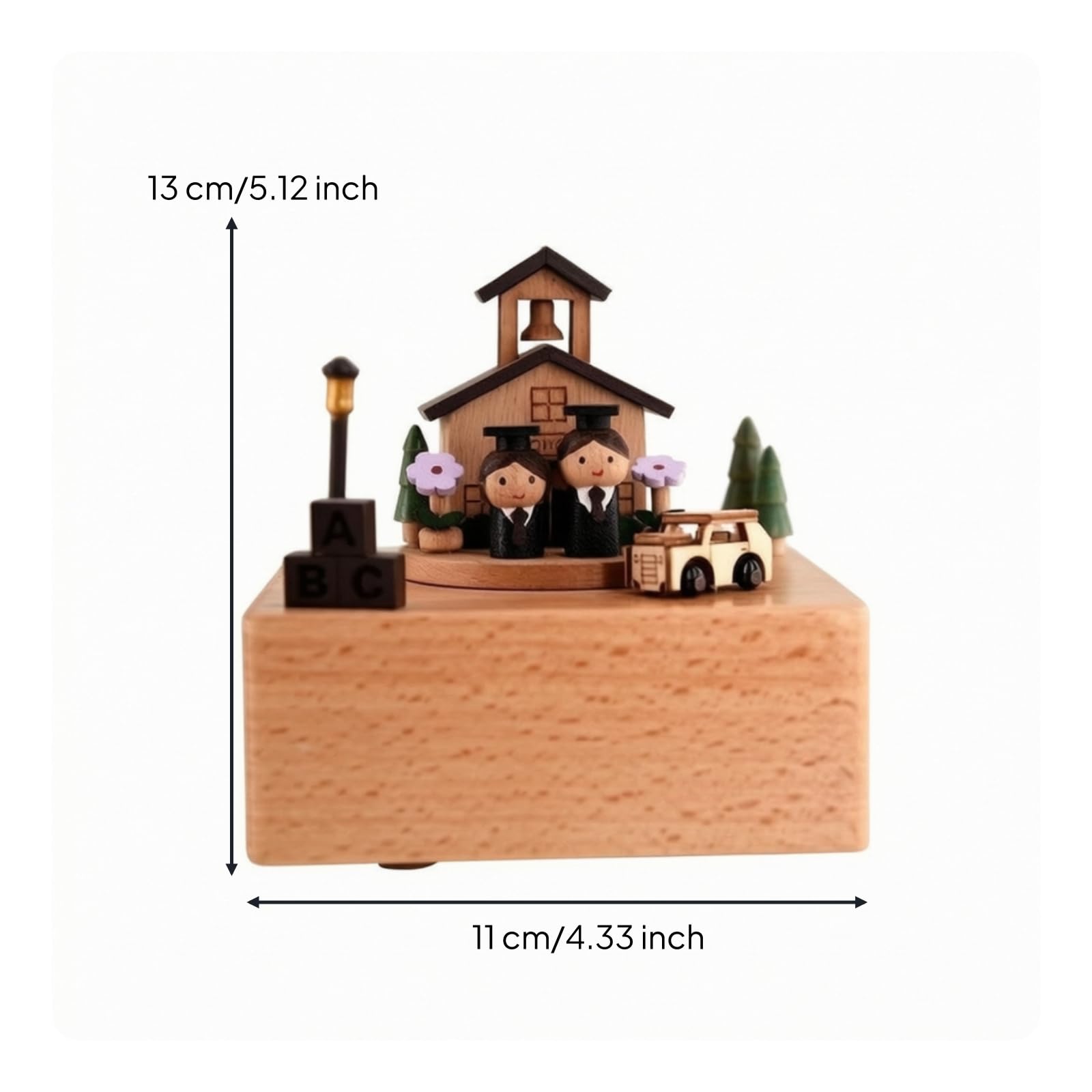 F Fityle Caja de Música Infantil Giratoria Caja Musical Madera Adorno Giratorio Figura en Miniatura de Europea Artesanía Tradicional Adecuada para Escritorio de Noche Estantería, Style to 1
