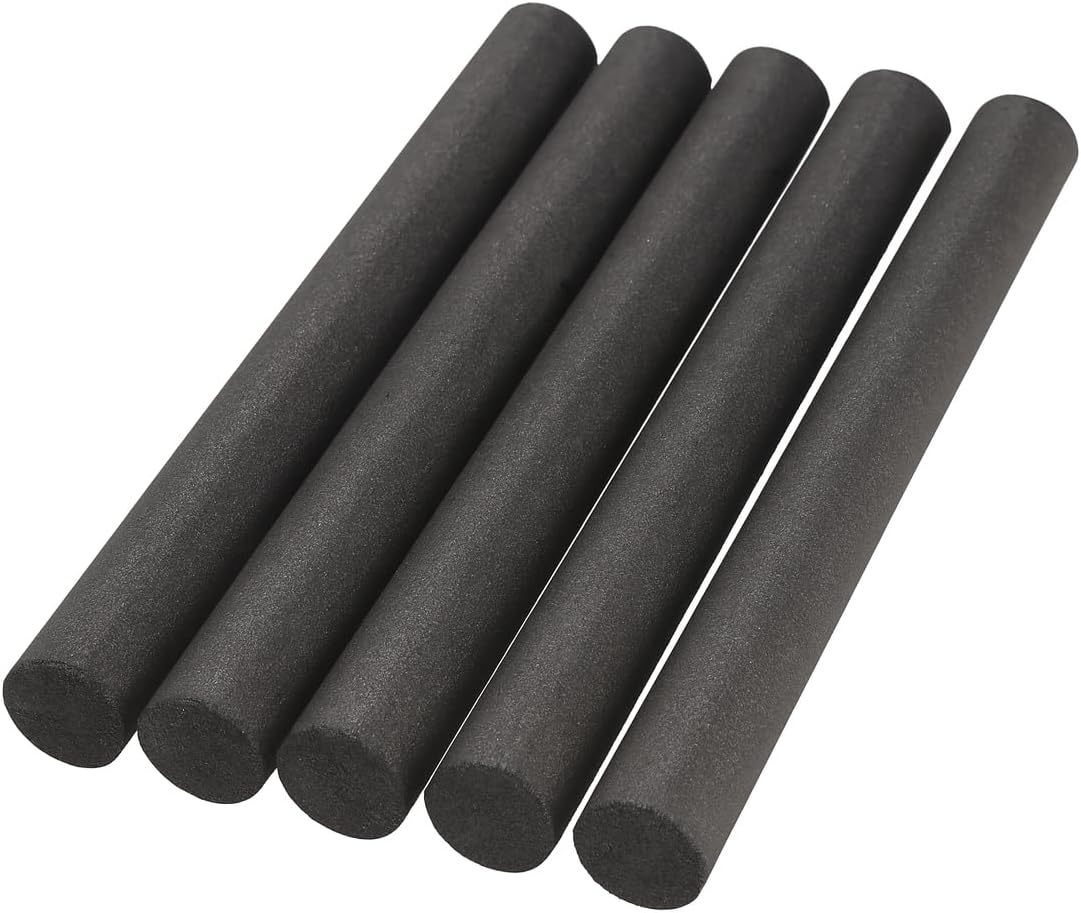 SWISSO 10mm 99.99% Pure Graphite Electrode Rods – 300mm Length (Pack of 5) – High-Temperature Resistant Cylindrical Electrodes for EDM, Metal Casting, Lab & Battery Projects