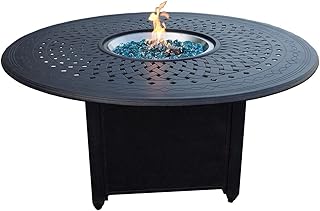 14 Outdoor Patio Ideas With Fireplace for Cozy Night Gatherings 114 Darlee AC Series 60-Inch Round Propane Fire Pit Dining Table