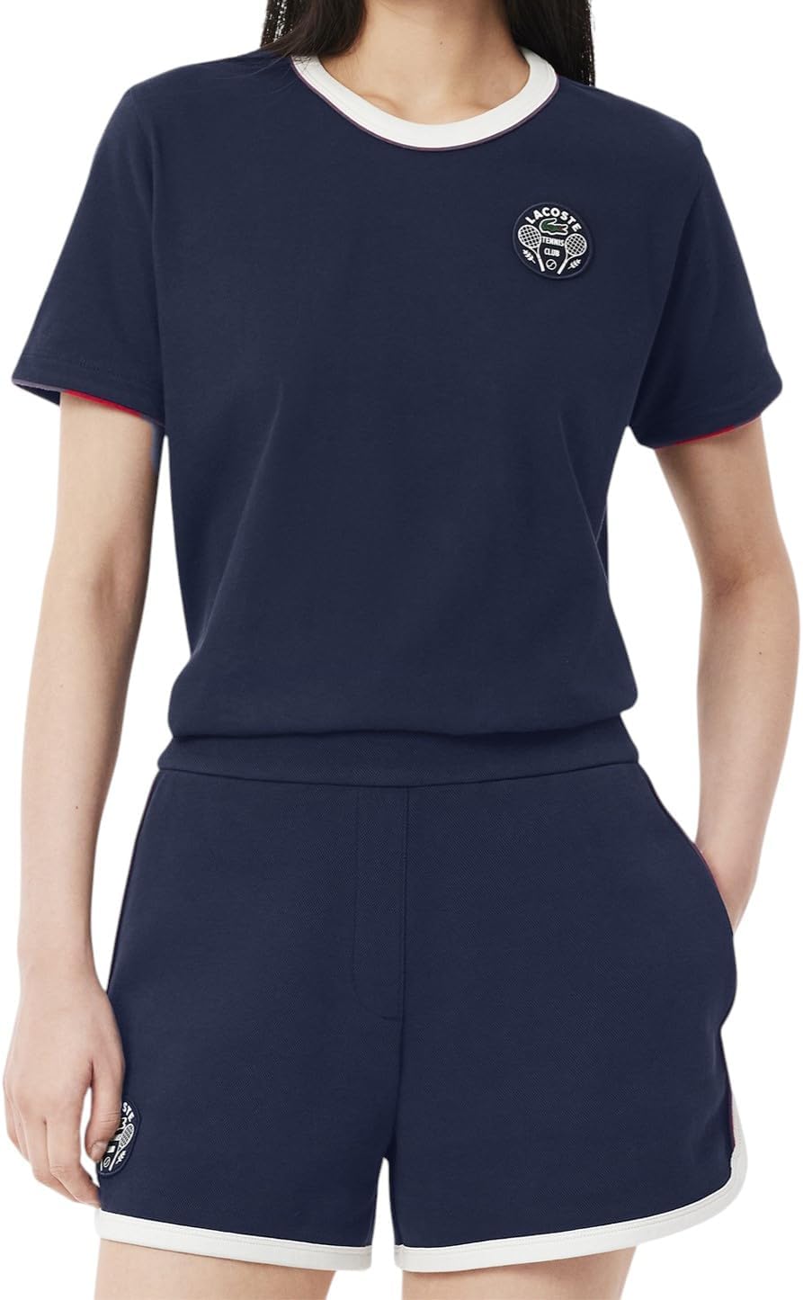 Lacoste Women's Sport Ultra Dry Tennis Heritage Badge T-Shirt