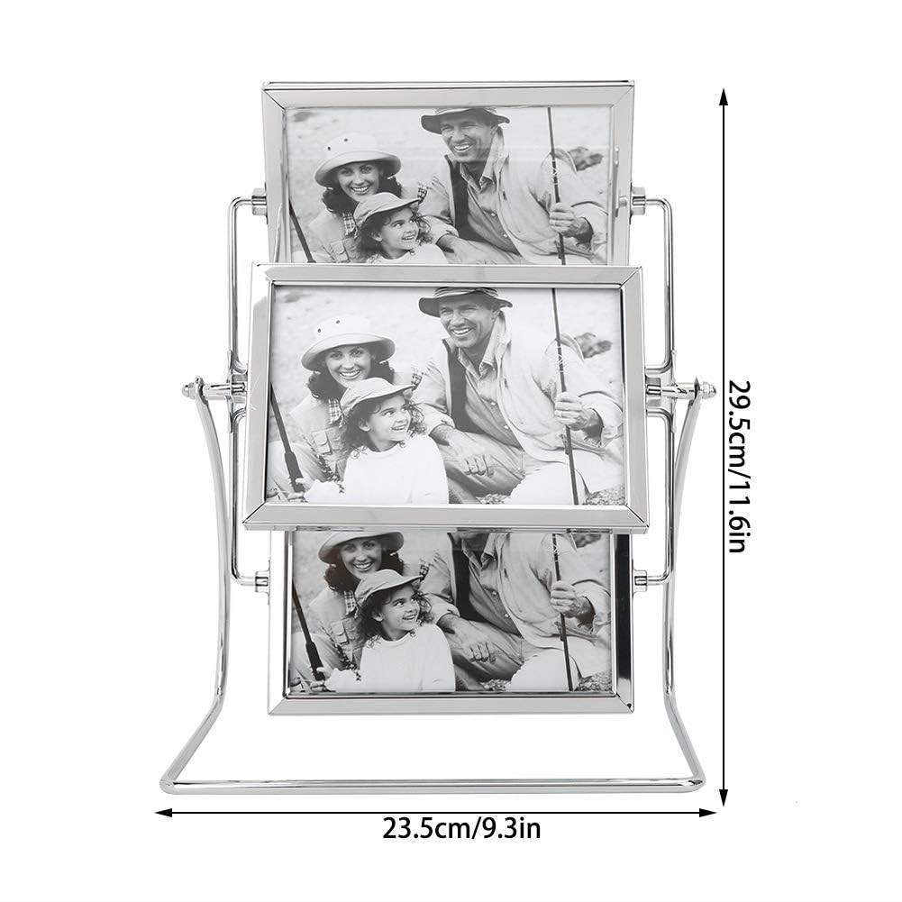 Atyhao Table de bureau cadre photo rotatif Placement horizontal Studio de photographie cadre photo en métal rotatif pour Photo 6x4in