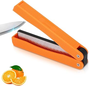 Knife Sharpener 400 or 600 Grit Double Sided Folding Manual Knife Sharpener Diamond File Handheld Sharpening Stone Diamond Whetstone for Outdoor Camping Kitchen Garden Scissor Tool