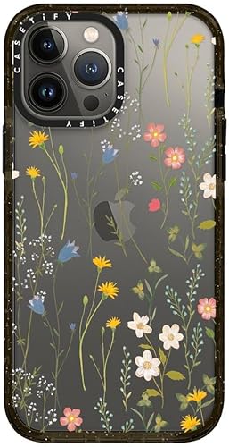 Vista 4 de Funda CASETiFY Impact para iPhone 13 Pro Max [Protección contra caídas desde 6.6 pies] - Patrón floral de ensueño - Negro transparente