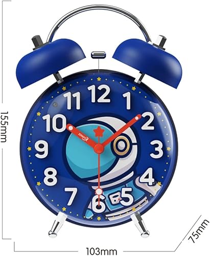 Miniatura 2 de Alarm Clock Bedroom Alarm Clock 4" Twin Bell Analog Alarm Clock for Bedroom Battery Operated Bedside Clock with Backlight Table Clock Bedside Clock